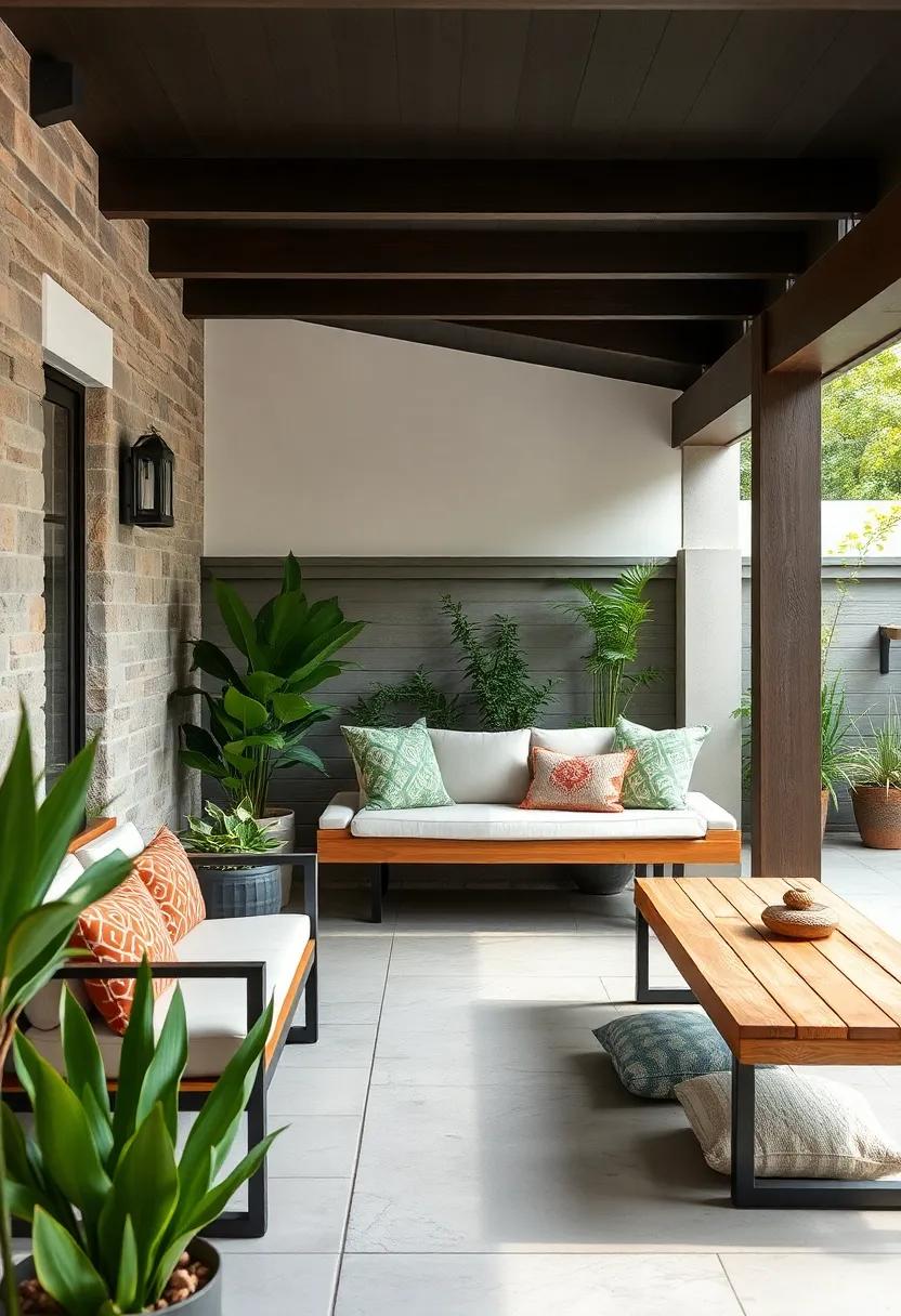 Floating Bench Idea: Mount‍ a slim wooden bench on brackets to achieve a modern,floating effect that keeps your patio open and airy