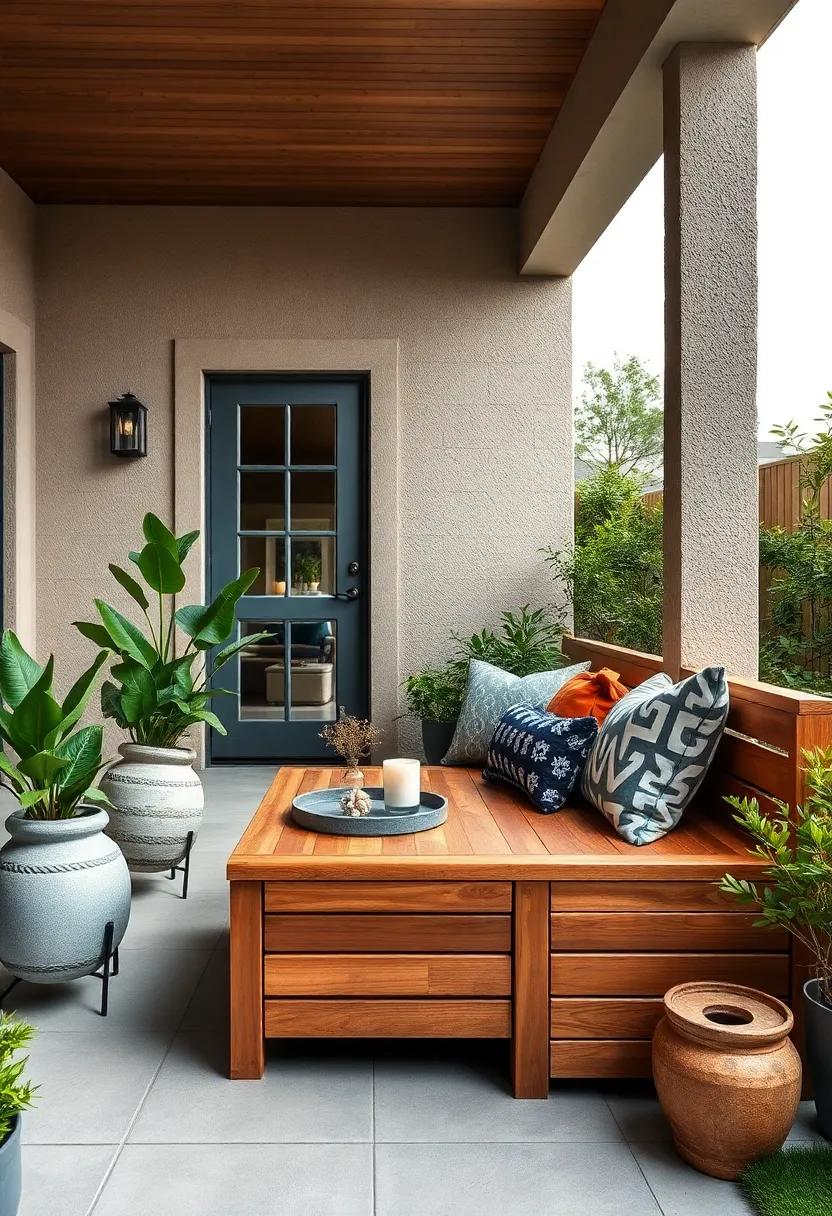 Storage Bench Combo: Choose ‌a wooden bench‌ with built-in storage underneath, blending style and practicality for your⁤ outdoor essentials