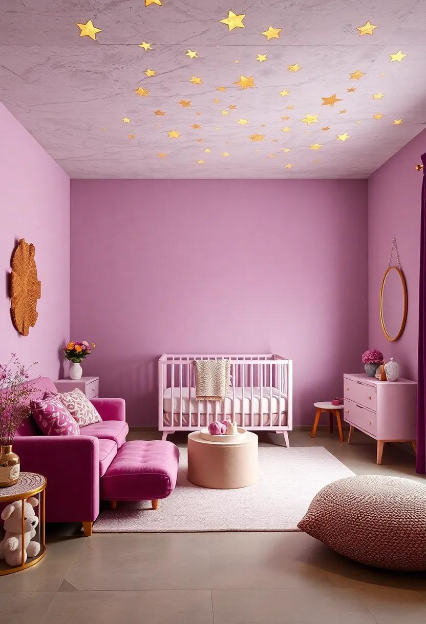 Use gold leaf decals shaped like stars or ⁢hearts sprinkled across the ceiling for a dreamy effect