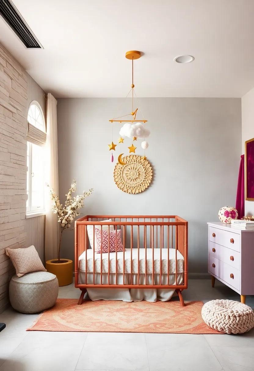 Opt for a ‌gold-accented ‍mobile‍ featuring stars, moons, ⁢and clouds above ⁢the ‍crib to capture ‌attention