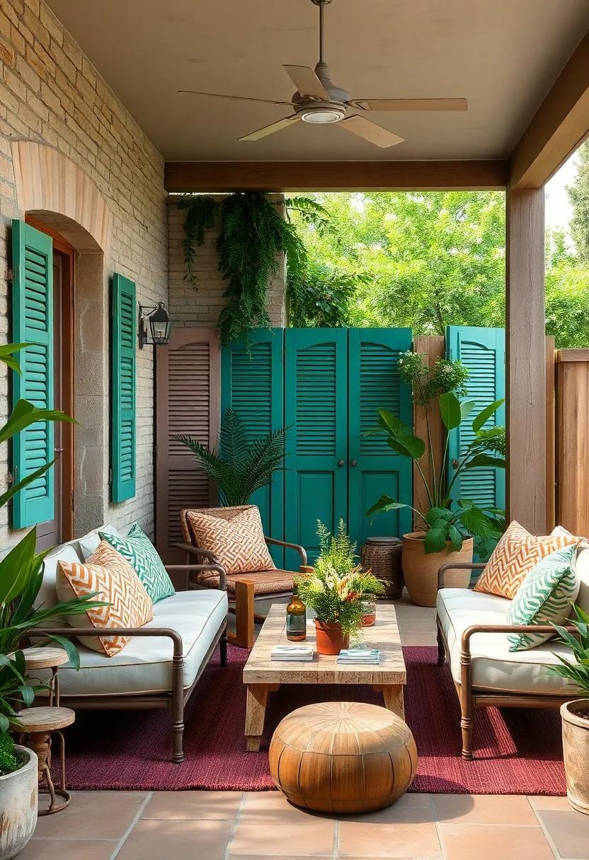 Old​ Doors and⁢ Shutters:​ Hung side by side, they form visual⁢ interest through color and detail ⁢variety