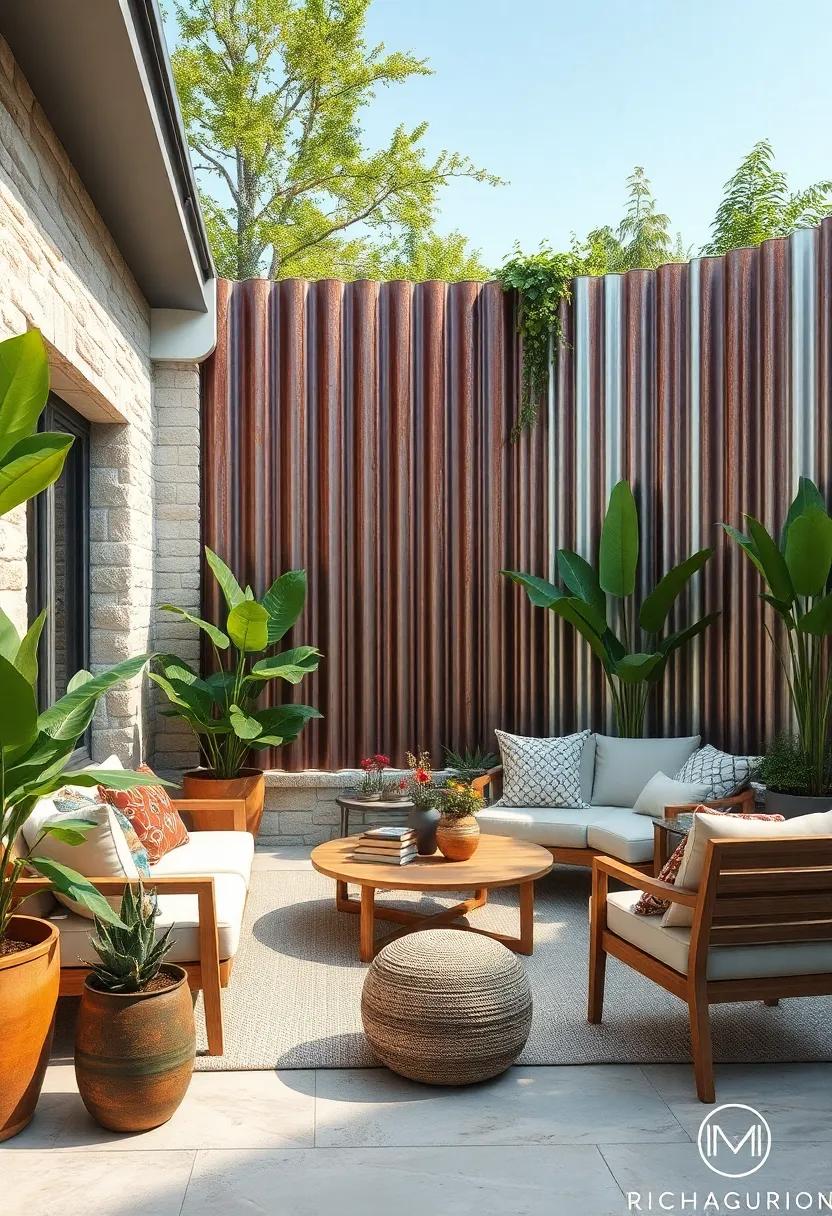 Recycled Metal⁣ Panels: Durable and industrial, these panels ⁢offer a⁤ modern contrast to natural greenery