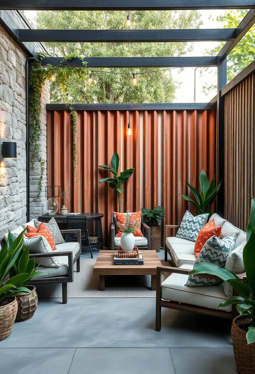 Repurposed⁣ Corrugated Metal Sheets: Rusted ​or painted, these sheets add a textural and protective barrier