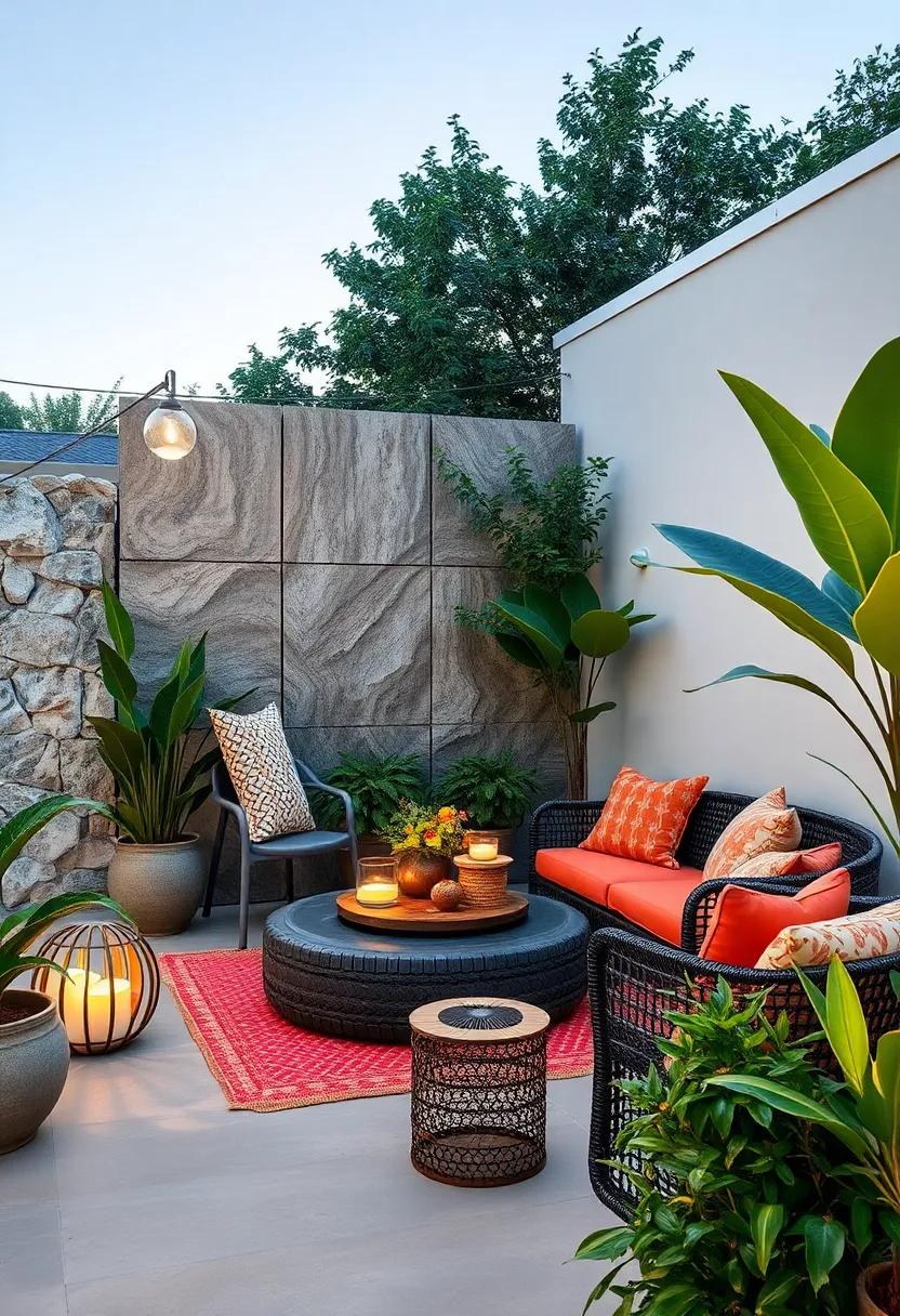 Upcycled ‍Tires ‌Cut Into​ Panels: Painted and​ fixed ‌together,​ tires form⁢ durable ​and artistic fence ⁣sections