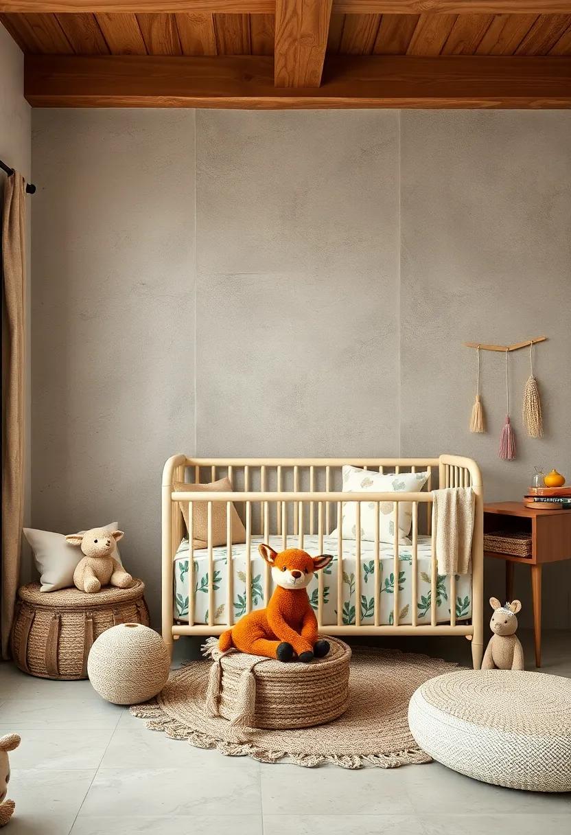 fern and Fawn Crib ⁣corner: Gentle foliage patterns‍ combined with plush fawn toys create ‌a soothing nursery ⁤nook