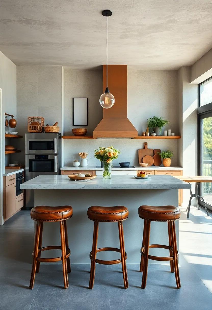 Worn Leather Bar stools Adding​ Comfort‍ and Character
