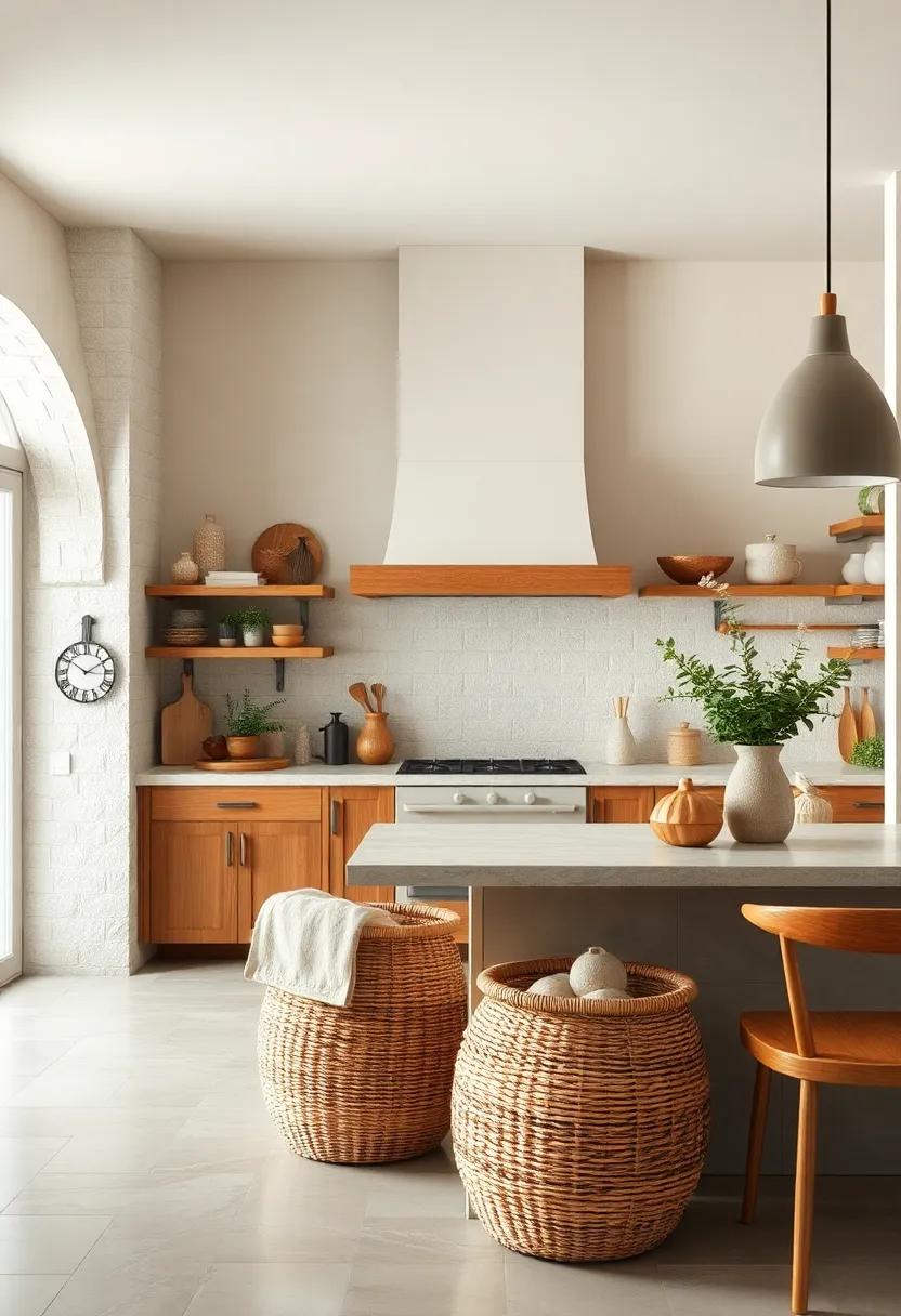 Woven ⁢Baskets ⁣for Storage and⁤ Textural ⁣Contrast