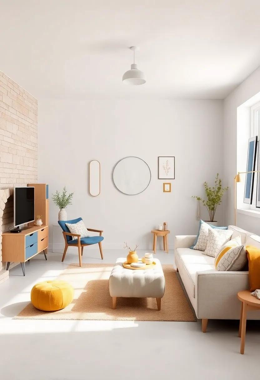 Neutral ‌Base with Pops of color: Start with‌ a ⁢light-colored palette and ⁤add small⁣ bursts of mustard yellow or navy ‍blue for ⁣understated vibrancy