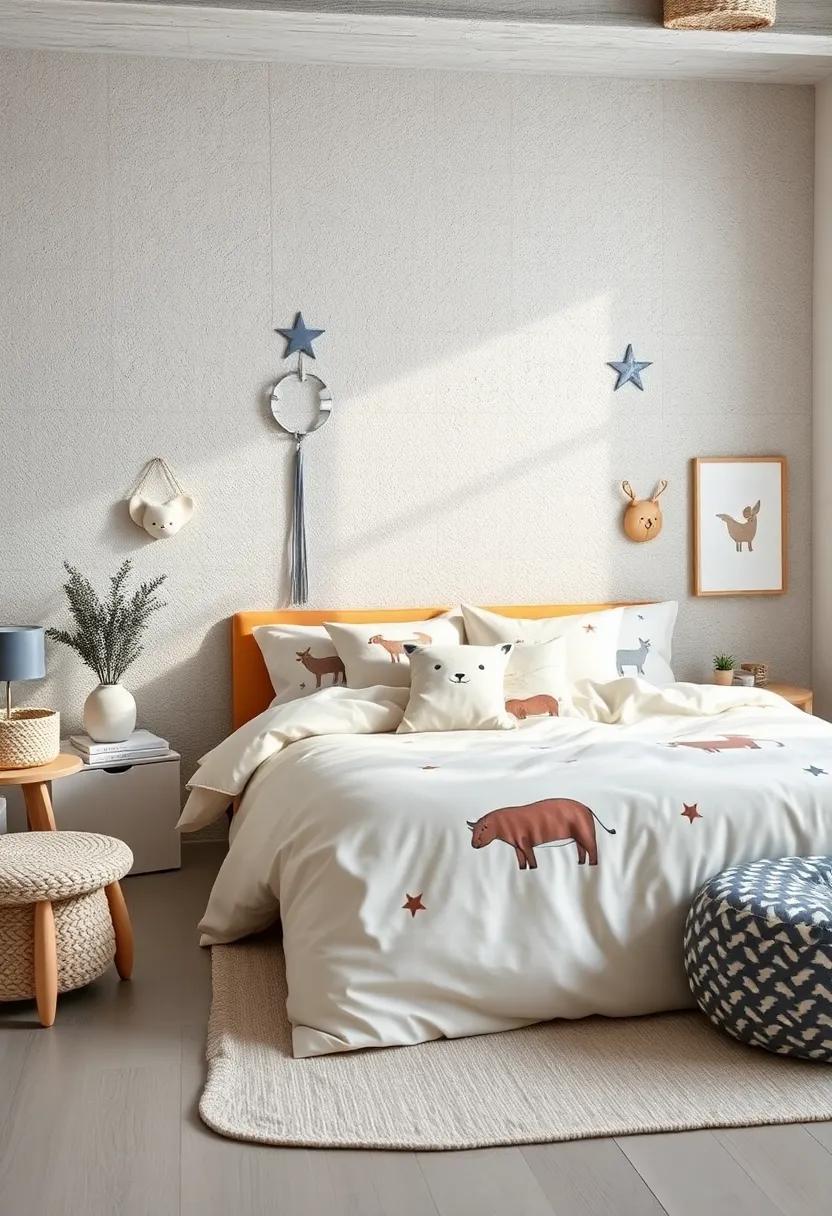 Scandinavian Animal Motif​ Bedding: Duvets⁤ and pillows adorned with simplistic animal designs ‌bring ​playful charm while maintaining minimalist aesthetics