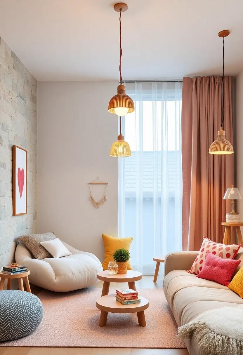 Whimsical Lighting Fixtures: Choose pendant⁤ lights⁢ with simple shapes and natural materials that cast⁣ soft, ‍joyful ​glows throughout the room