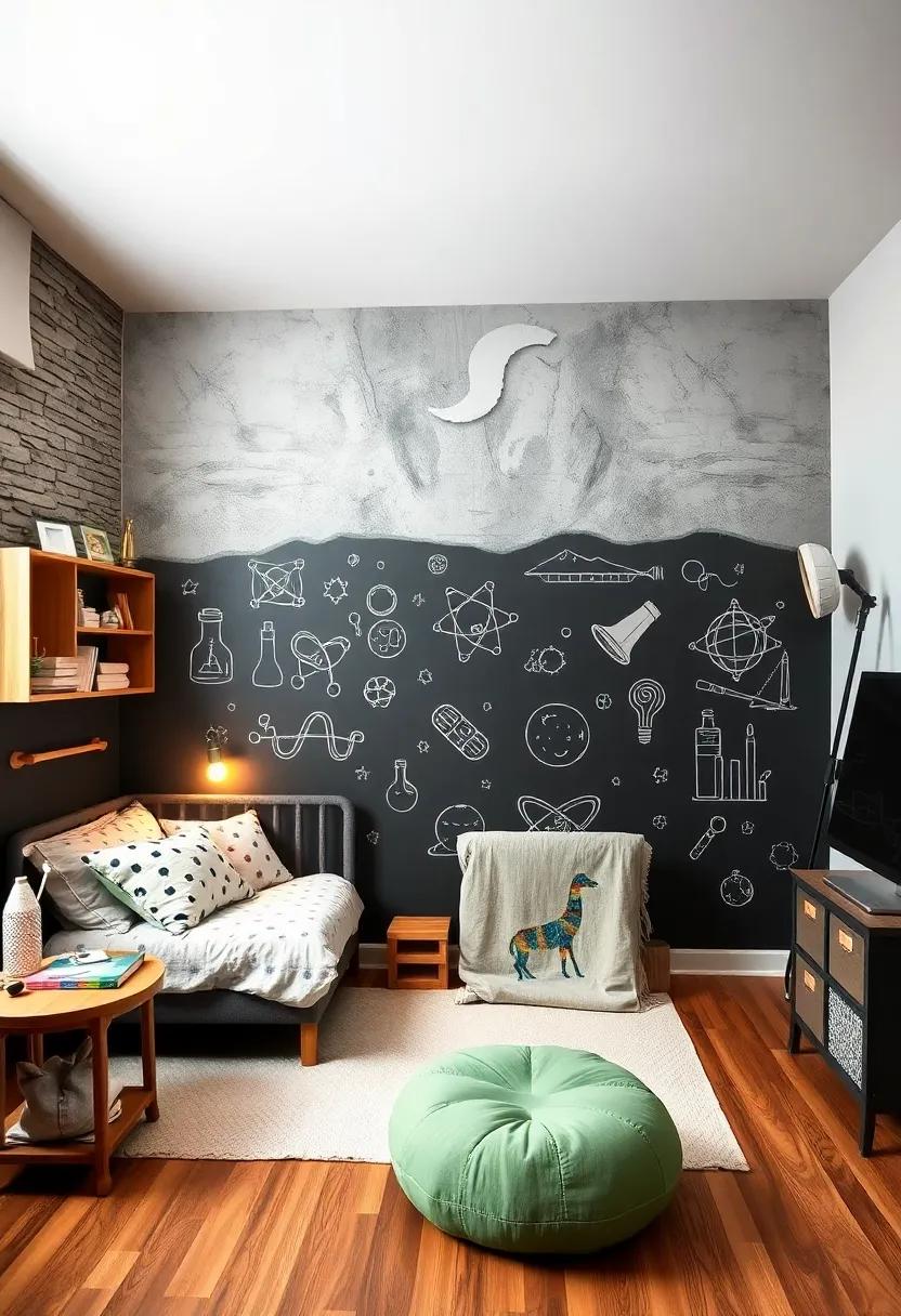 Chalkboard ​Wall for Scientific Doodles: Paint a section of a wall‍ with chalkboard paint for fun, evolving science‌ sketches