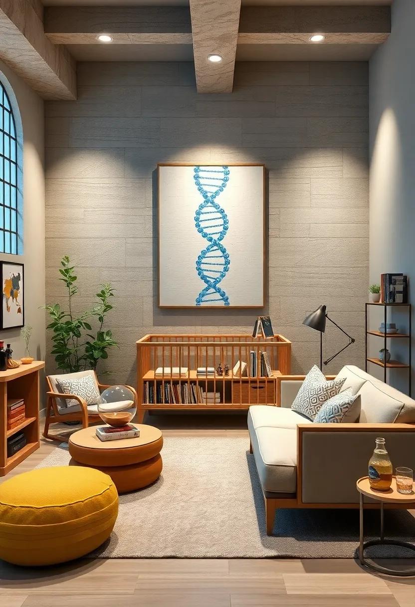 DNA Helix Wall Art: Hang creative illustrations of the DNA double helix as a subtle nod to biology