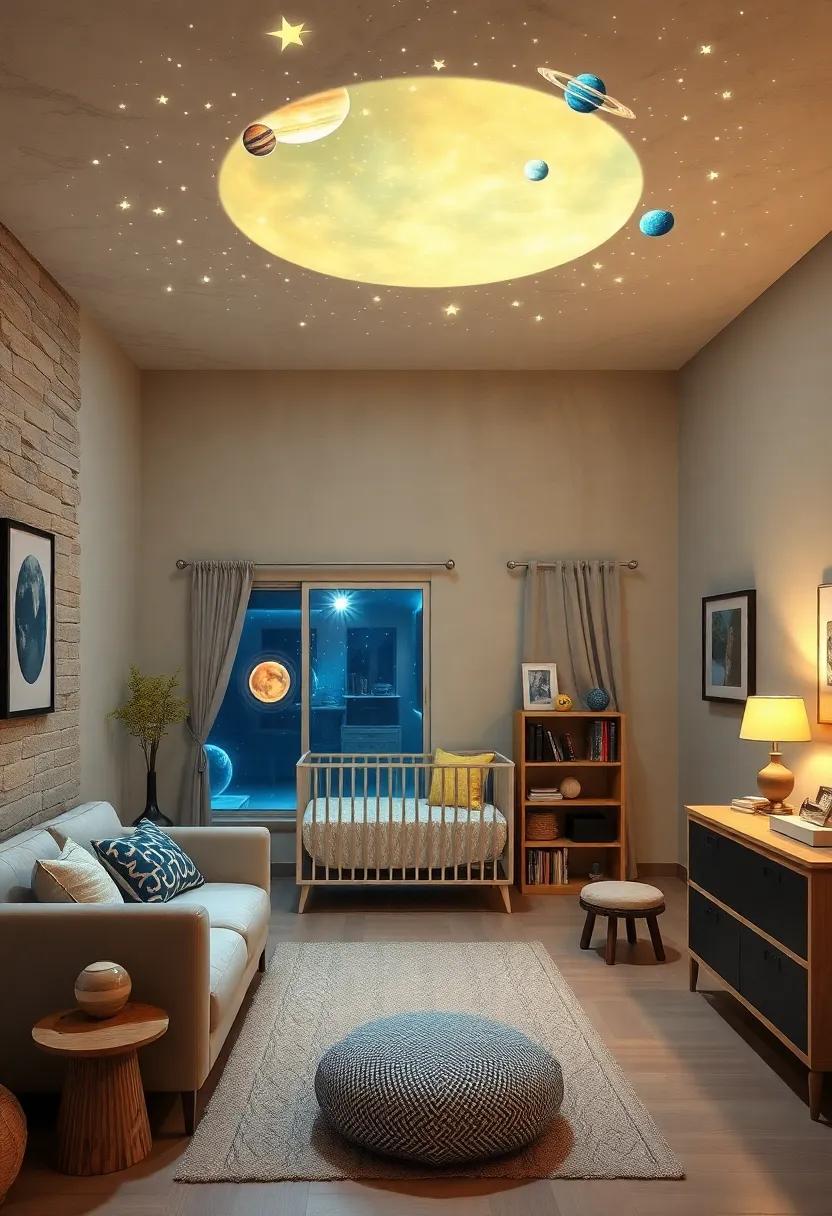 Planetarium ​night light: ⁣Use a night light ‌projector that casts ⁢stars and ⁤planets across ​the ceiling to create a‌ soothing atmosphere
