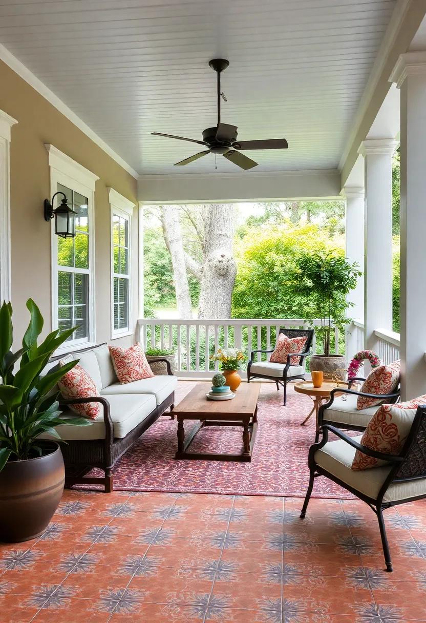 -‌ Bright and‌ Colorful Patterned Cement Tiles Bringing ‍Mediterranean ​Flair and Durable ⁤Sophistication to Porches