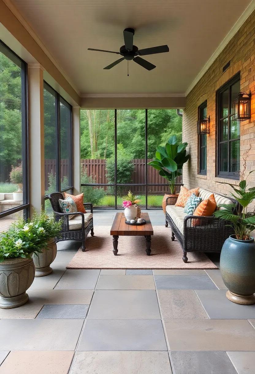 - Soft Sandstone Pavers in Natural Earth Tones​ Creating a Seamless transition Between Porch and ⁤Garden