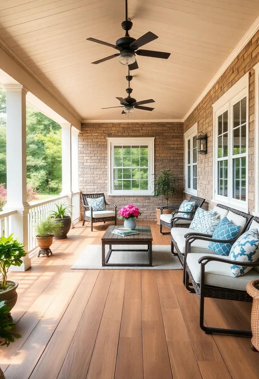 - ⁤Warm and Inviting natural Wood Floorboards with Grain Details Perfect‍ for Classic Porch Environments