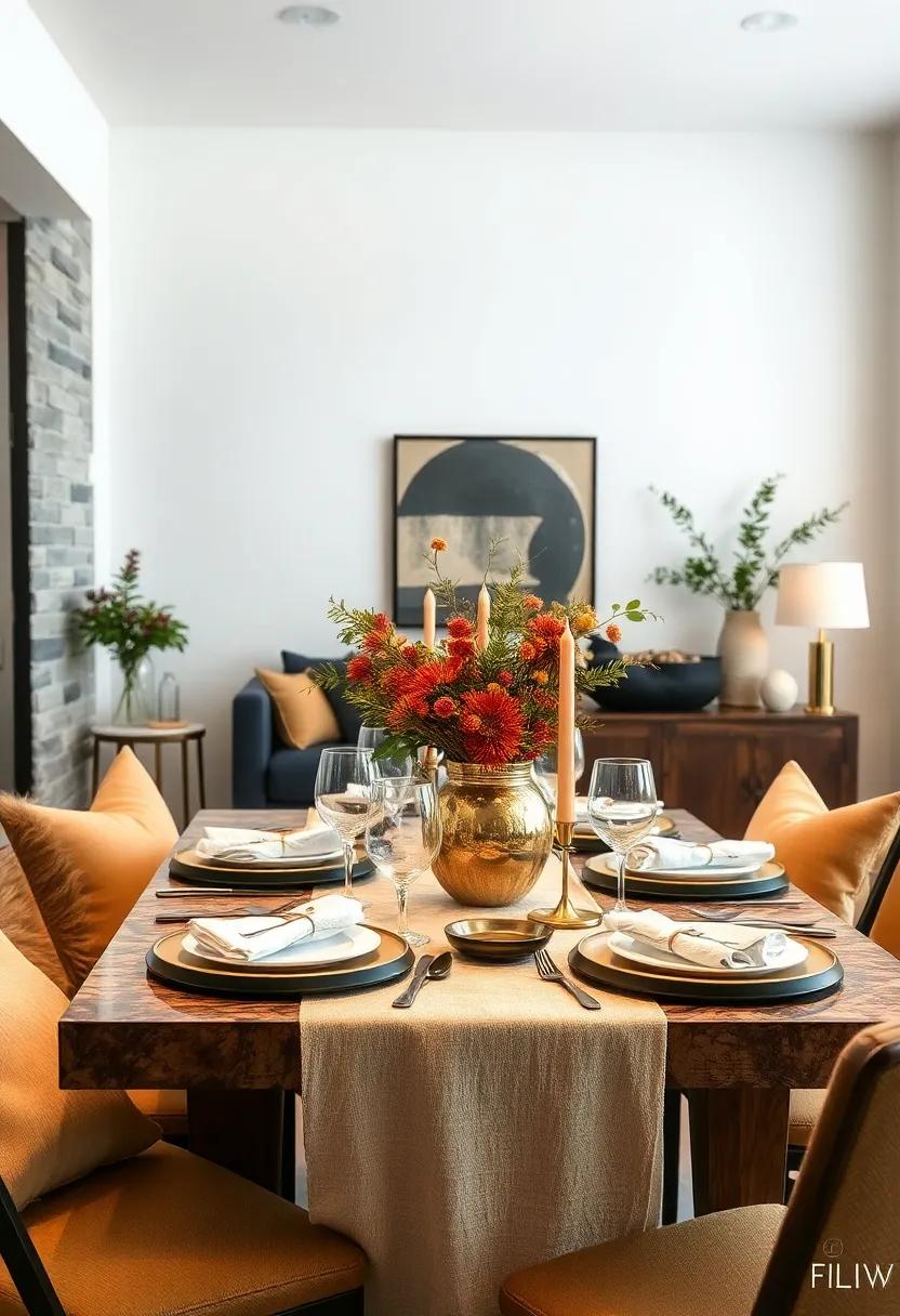 Mixing Metallic Accents With Seasonal ⁣Elements for a chic and space-Efficient⁤ Table Display