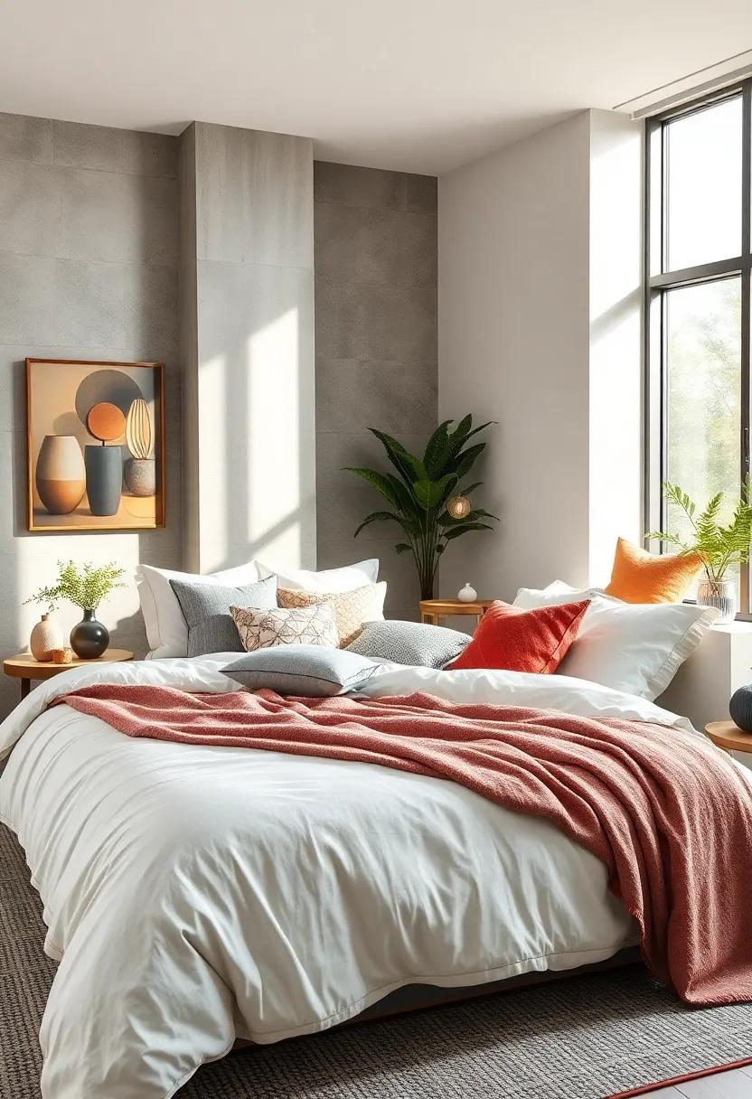 Transition Bedding with lightweight Quilts and Decorative Throws