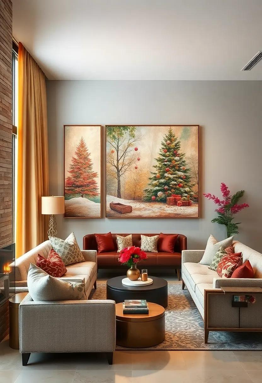 Festive ⁢Holiday Collages: Mixed media pieces ⁤blending seasonal imagery bring layered texture and celebratory spirit