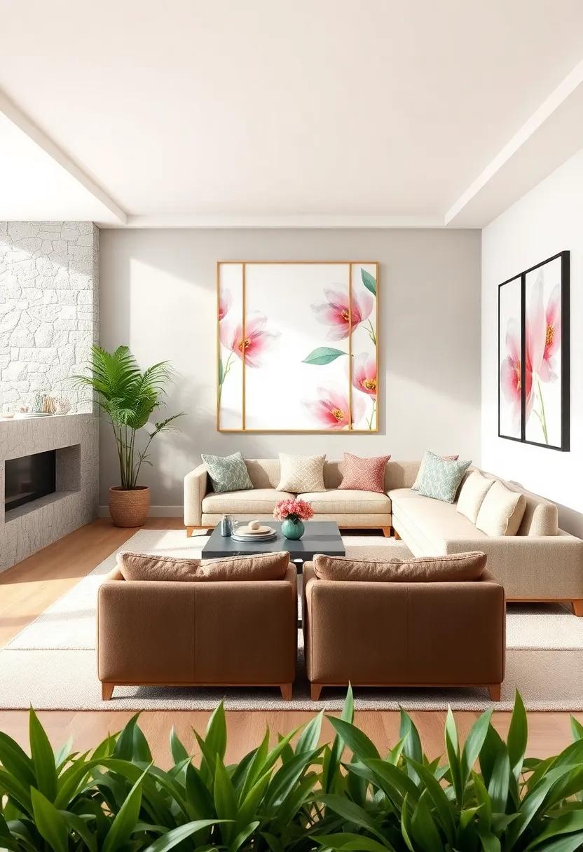 Spring Floral Watercolors: Soft pastel ‍blooms​ painted with delicate brushstrokes bring freshness and renewal to your walls