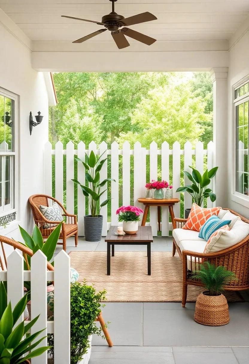 Crisp White Picket Fence ⁤with classic Pointed Tops