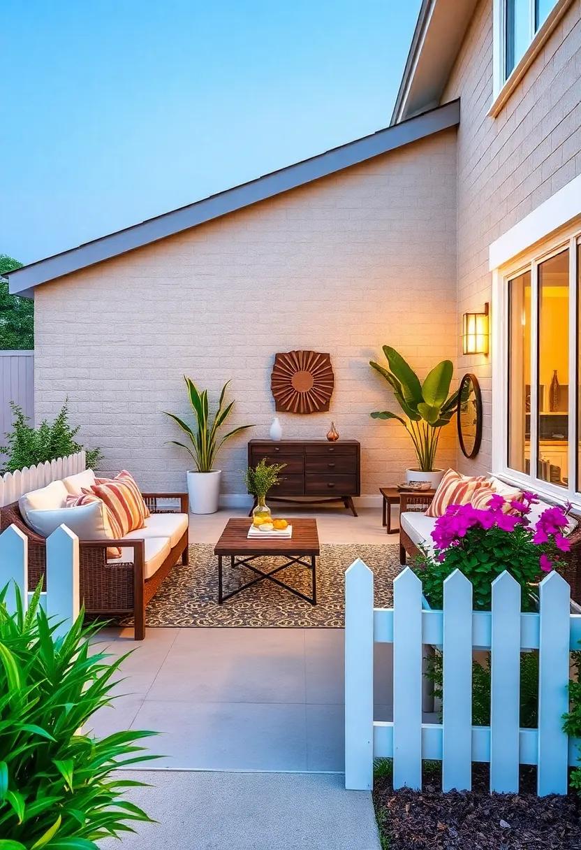 Short Picket Fence with Integrated‌ Flower Boxes