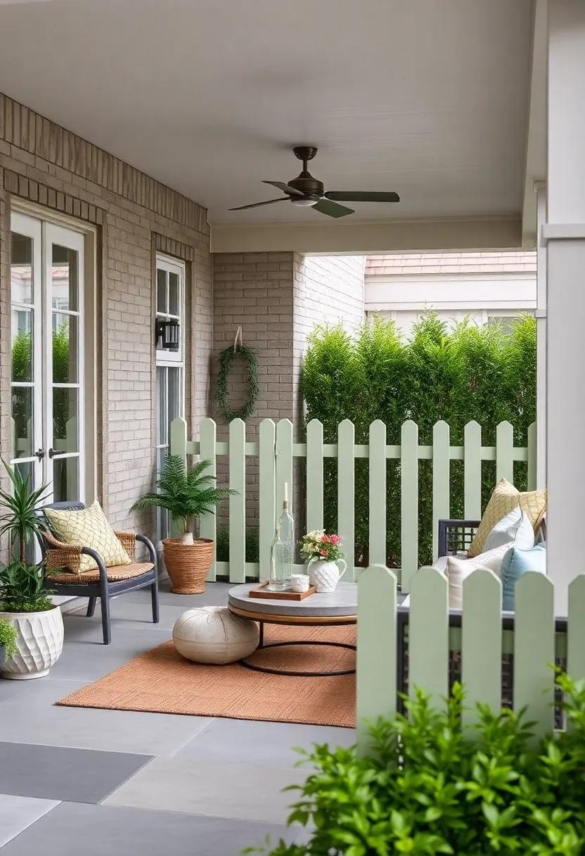 short Picket Fence Painted in ⁣Soft Sage Green