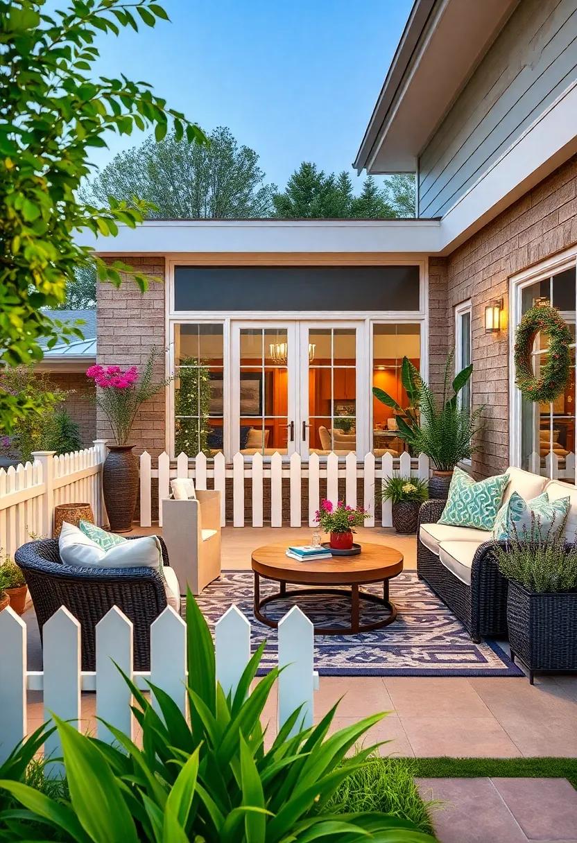 Short Picket Fence with Decorative Post caps