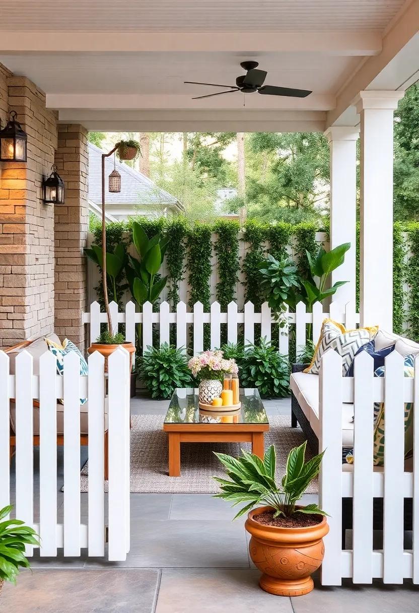 Short white​ Picket Fence⁤ with Matching‌ Gate⁣ Accents