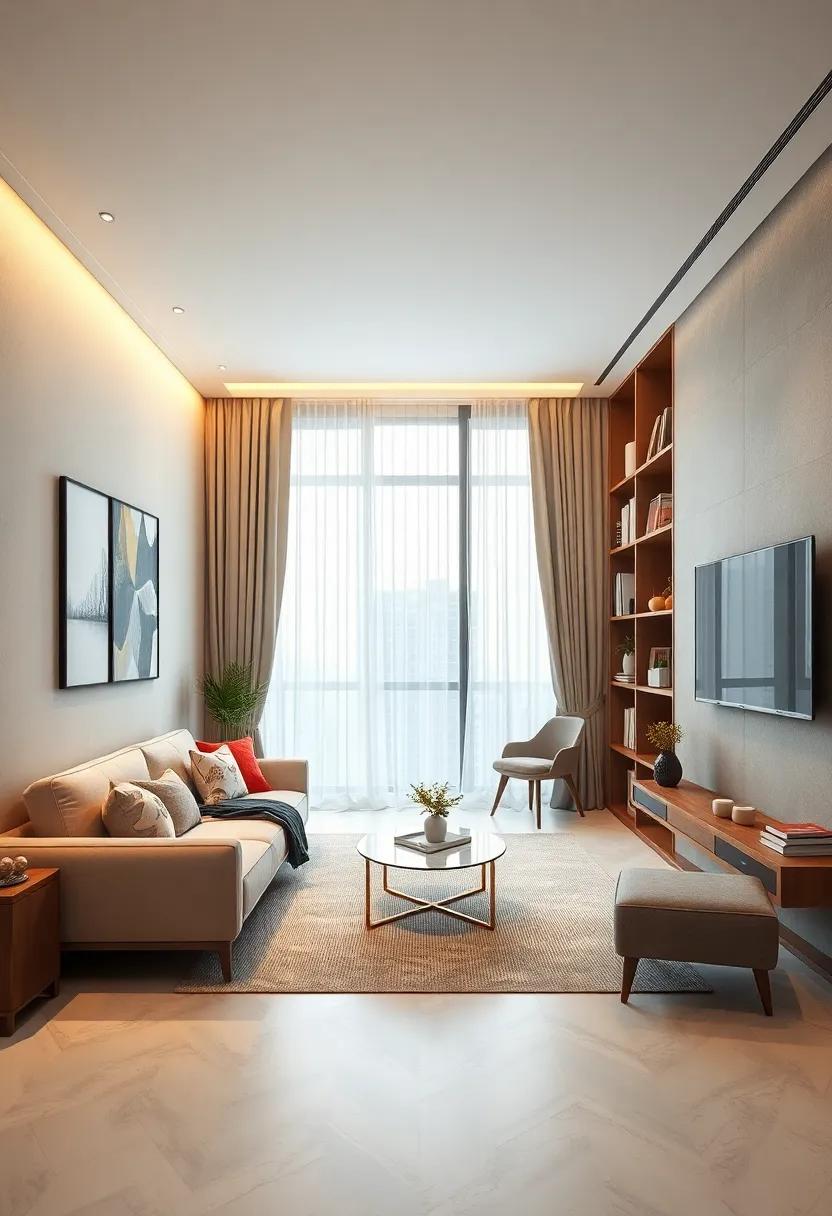 Sliding ‍room ⁢divider ⁢with‌ built-in shelves to separate and organize ‍a living area