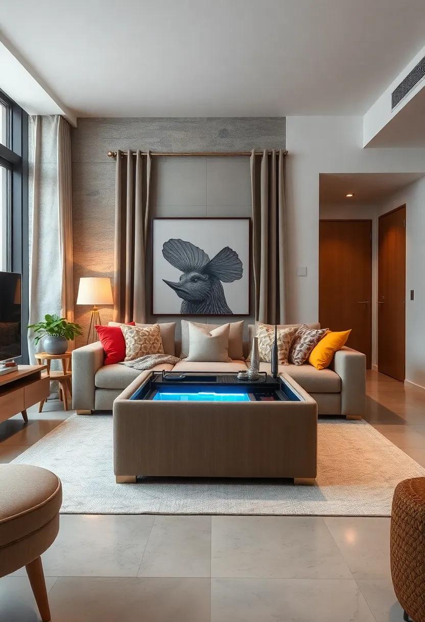 Lift-top ottoman that reveals a mini ‌refrigerator or⁢ cooler inside