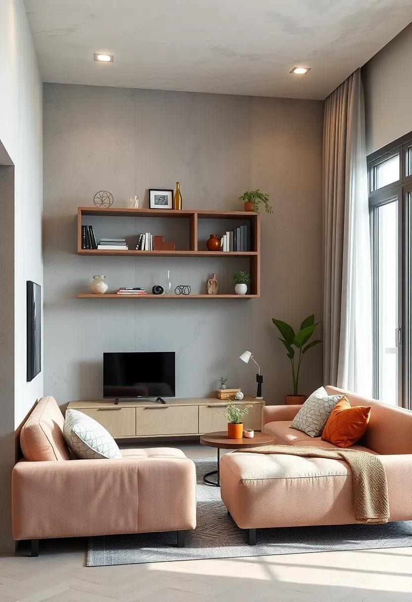 Wall-mounted ⁤shelves with drop-down foldable desk⁣ for versatile usage