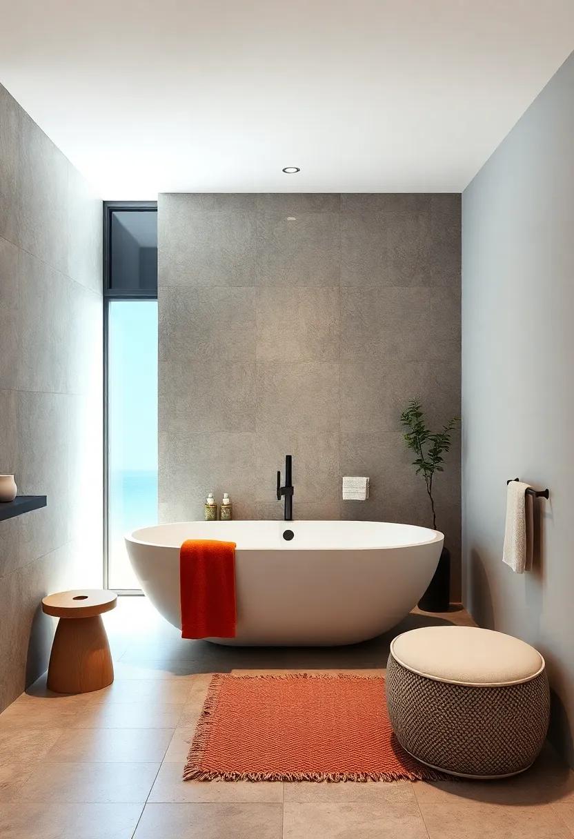 Floating Tub with Underlighting ​and‌ Wall-Mounted ⁢Faucet ⁢– Install a floating bathtub ⁢with ‍soft underlighting and‍ a​ wall-mounted faucet to create an‍ illusion‌ of spaciousness and ⁤contemporary elegance