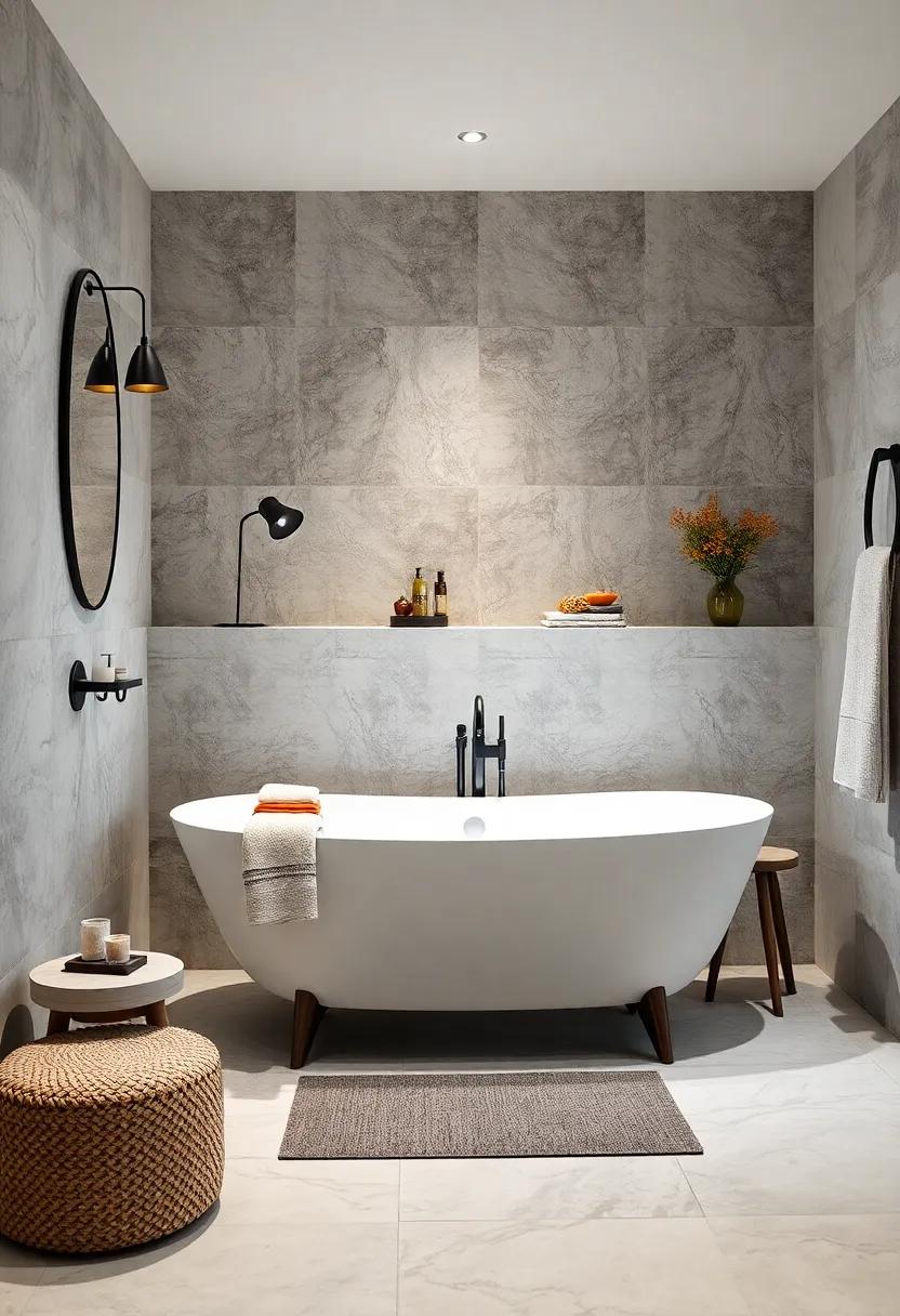Freestanding​ Oval Tub on Pedestal Legs ​– Choose ‌a ⁤sleek,freestanding oval ‍bathtub with narrow pedestal ‌legs to⁤ create ‍an airy⁢ feel while maintaining style in a compact bathroom