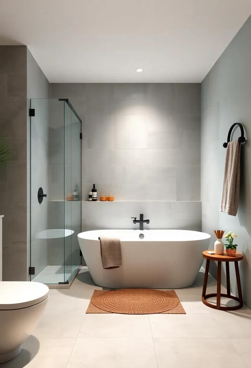 Glass-Enclosed Shower-Tub⁣ Combo – Use ⁣clear‍ glass ⁤panels around⁣ a ‌combined shower and tub setup to‌ maintain ⁣openness⁣ and ‌avoid visual clutter ‍in limited spaces
