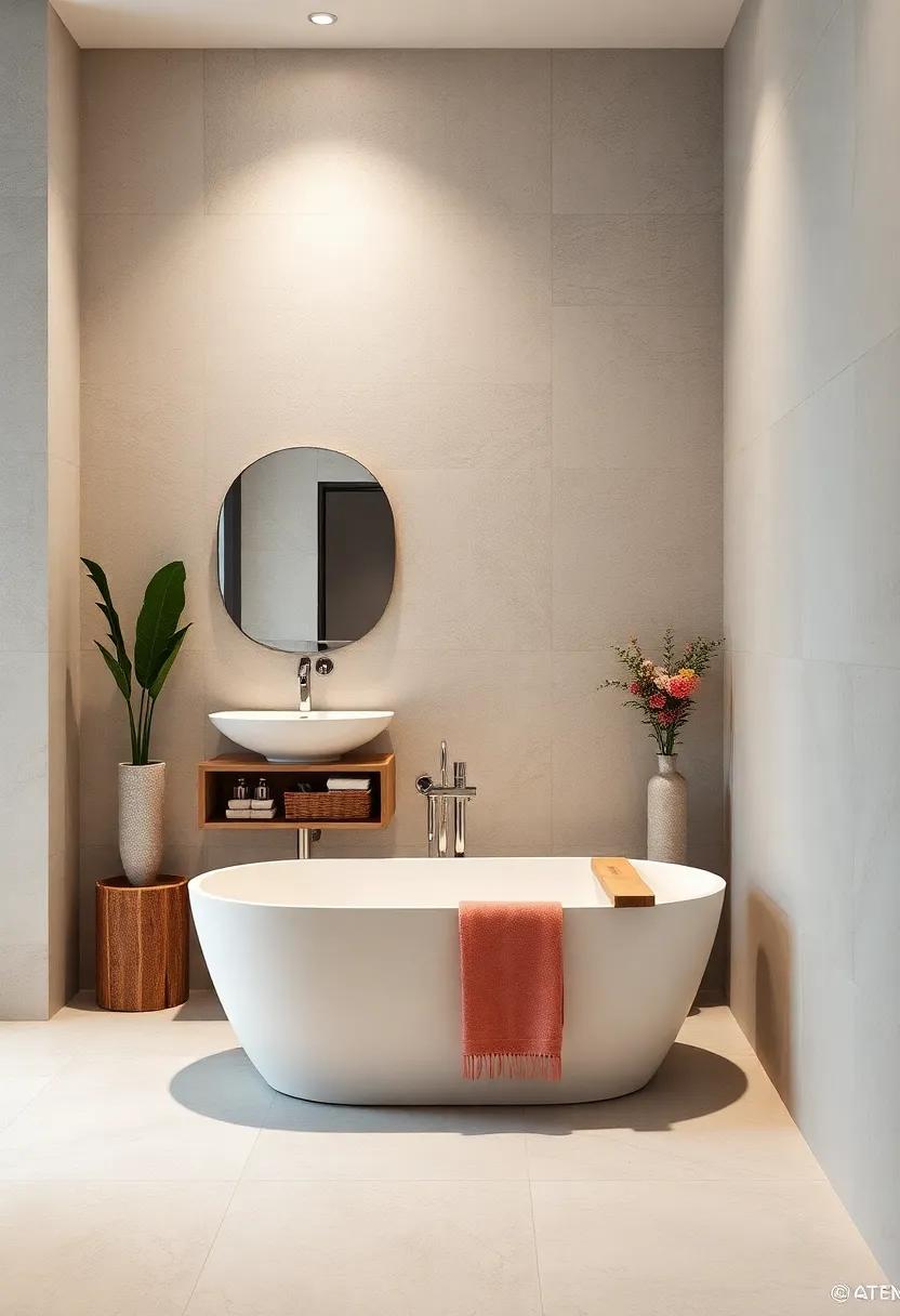 Wall-Mounted Vanity ⁤with Slender ‍Bathtub – Pair a slim,⁣ wall-mounted vanity ⁤with a small bathtub to keep floor space free and enhance the ⁤sense of roominess