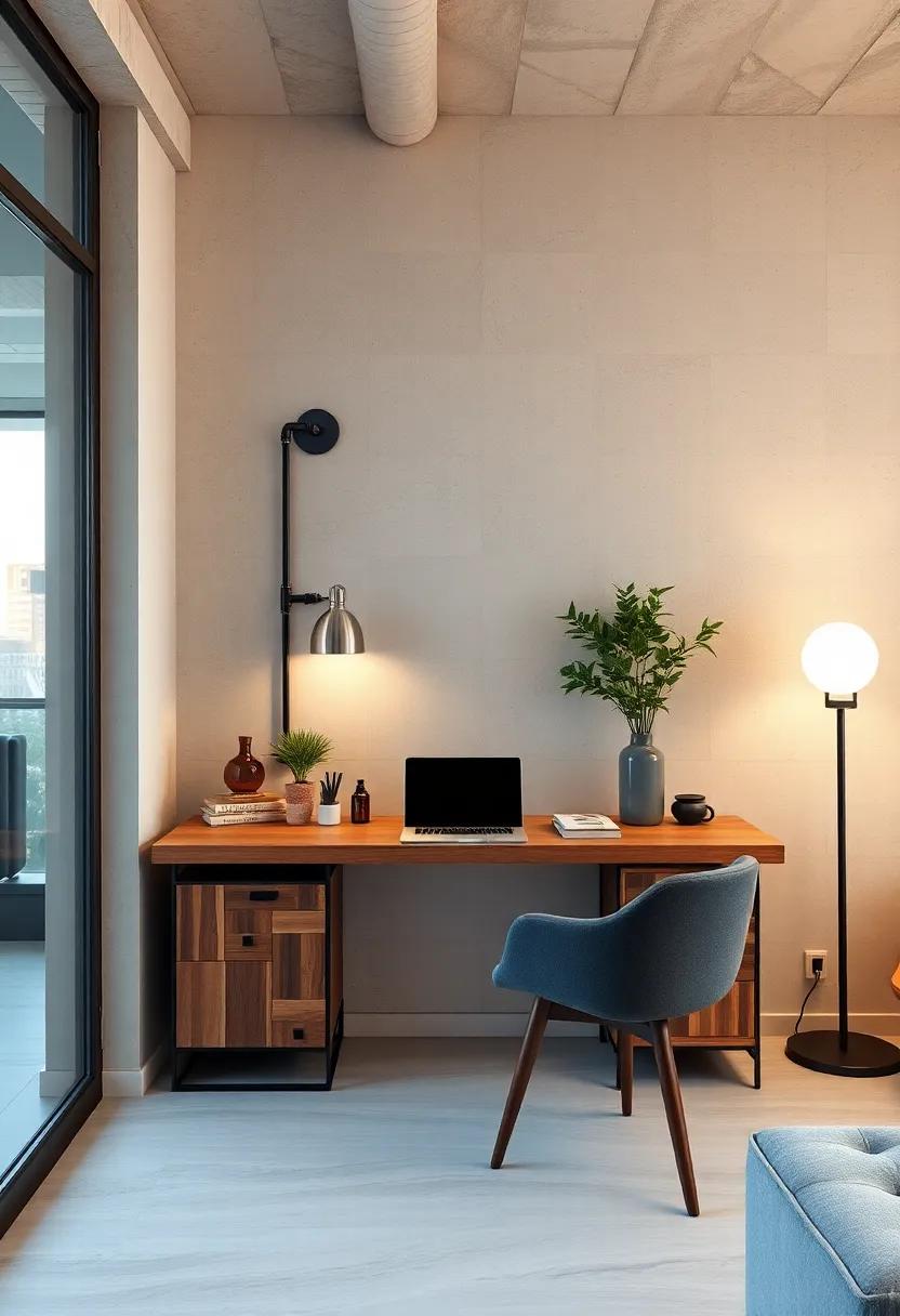 Industrial pipe wall​ desks mixing metal and reclaimed ‌wood bring a rugged yet modern ‍aesthetic ‍that suits urban interiors