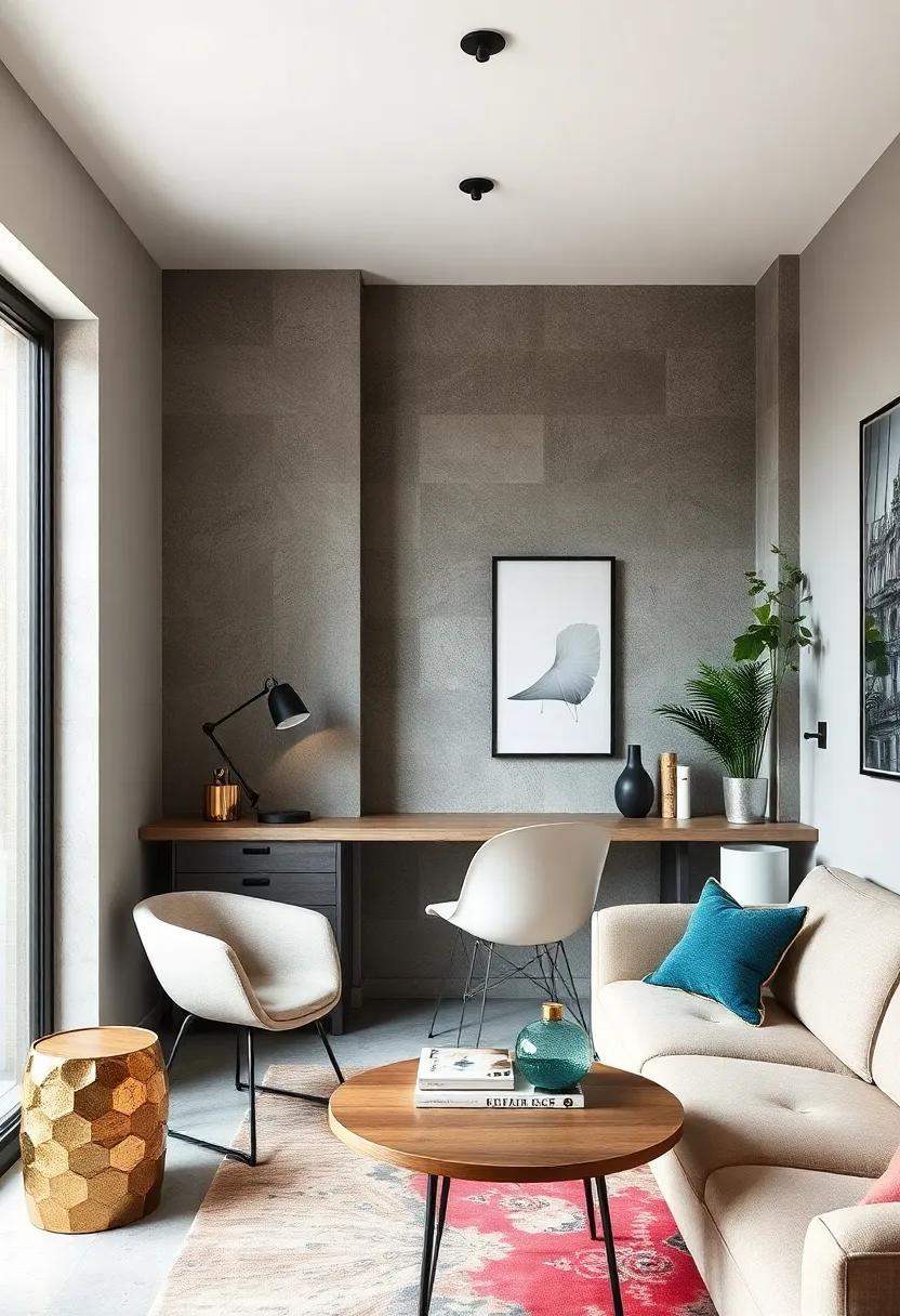 A glass wall-mounted ⁣desk paired with mirrored accents enhances‌ light ‌reflection, making‍ the room feel larger and brighter