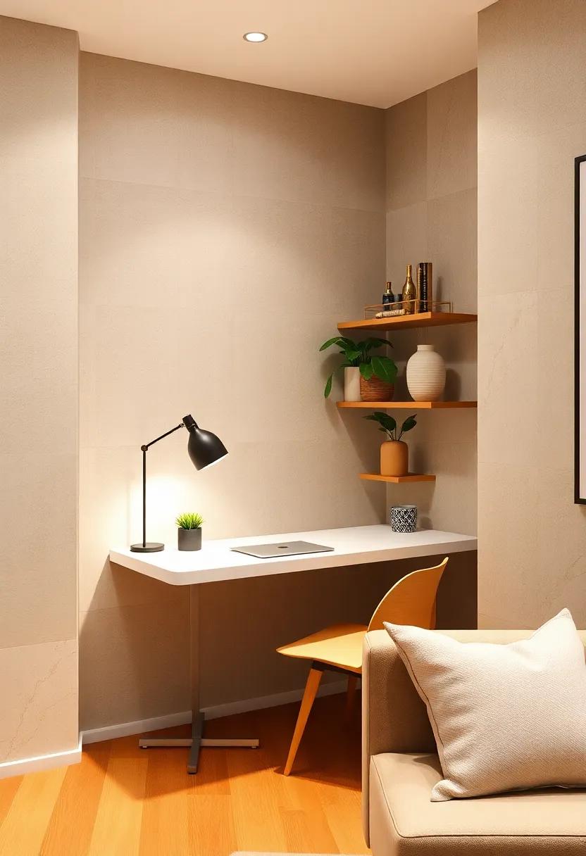 A corner wall-mounted desk maximizes an often-overlooked nook, turning‍ it into a cozy and efficient work ⁣zone