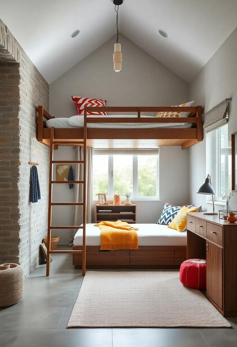 A loft bed with a sturdy ladder and ample ⁢under-bed storage drawers, ⁤making it easy ‍to stow away clothes, bedding, ​or toys