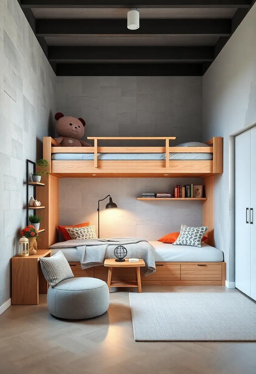 Loft Beds Featuring Integrated Toy Storage Bins and Book Racks Within Easy reach of Kids