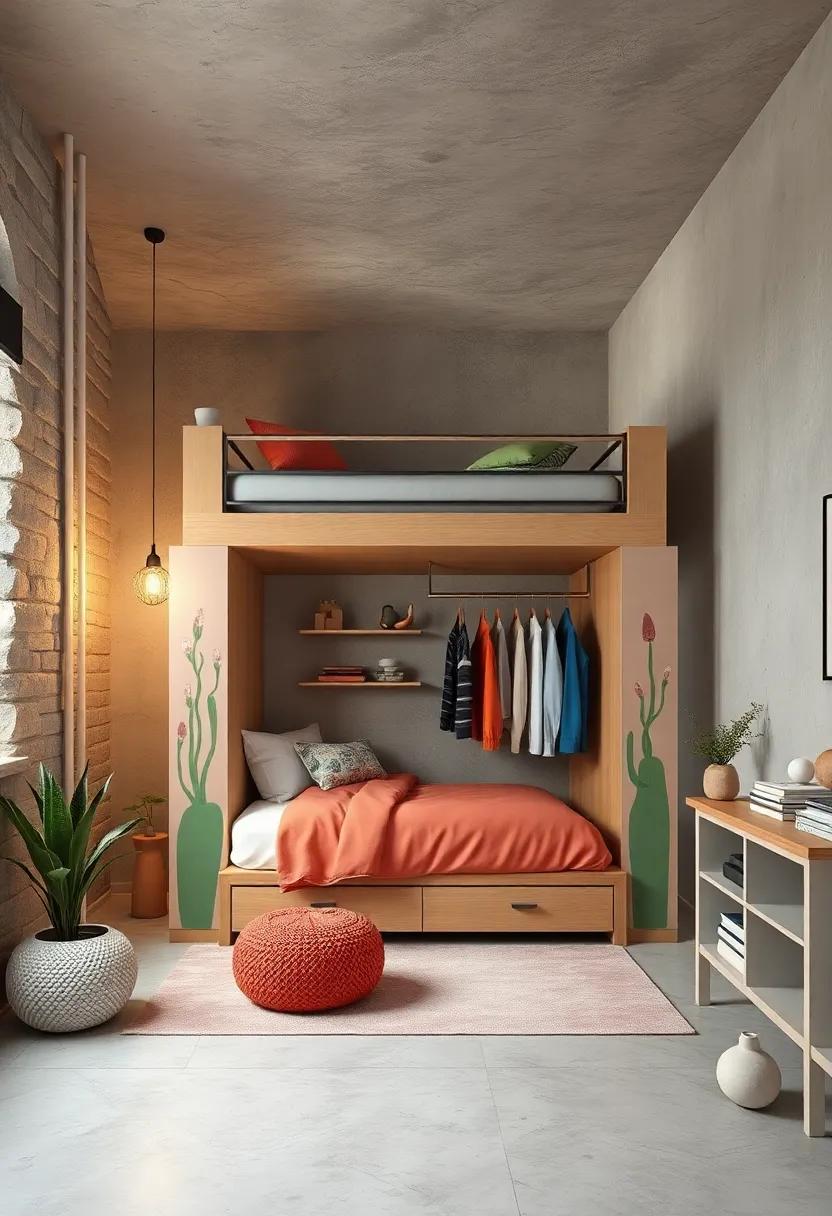 A loft bed with a tent-like ⁤canopy underneath, creating a cozy private space⁤ for naps or quiet play⁢ without taking up extra ‌square‍ footage