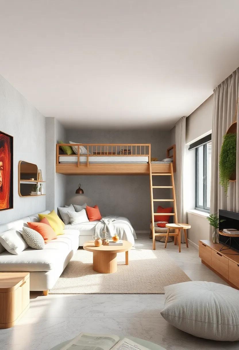 Inviting textures and Soft Fabrics Integrated into Loft Bed Areas to Combine Comfort and Play