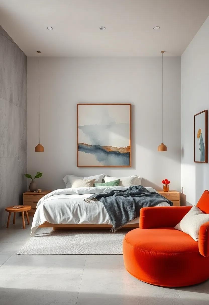 Employ minimalistic artwork in subtle tones to add character without overwhelming the‍ space