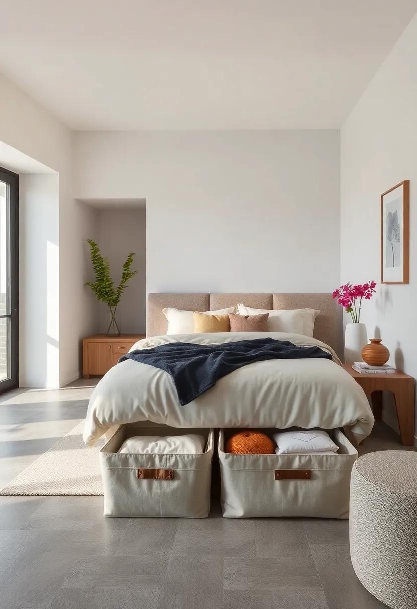 Utilize under-bed storage bins to tuck⁤ away seasonal‌ clothing or ⁤extra bedding neatly