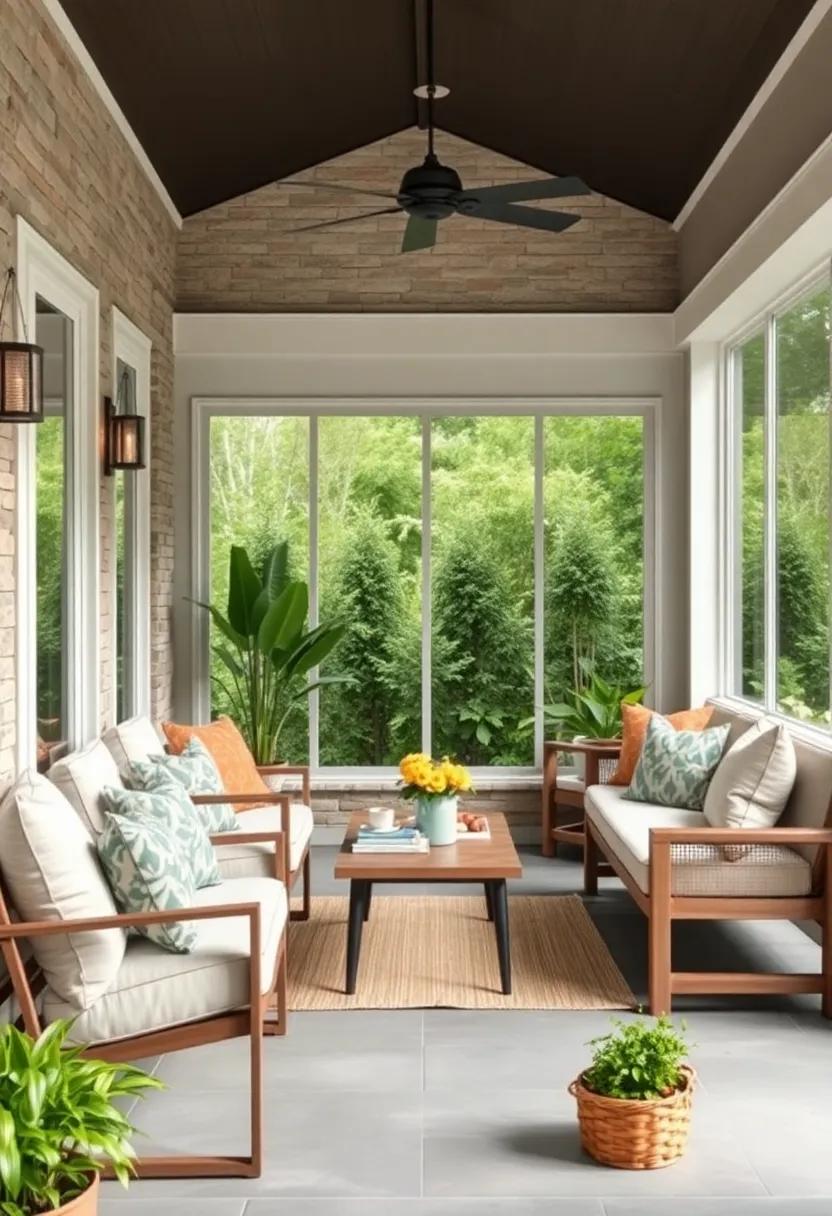 Compact fold-out benches with hidden storage to maximize seating and declutter your porch