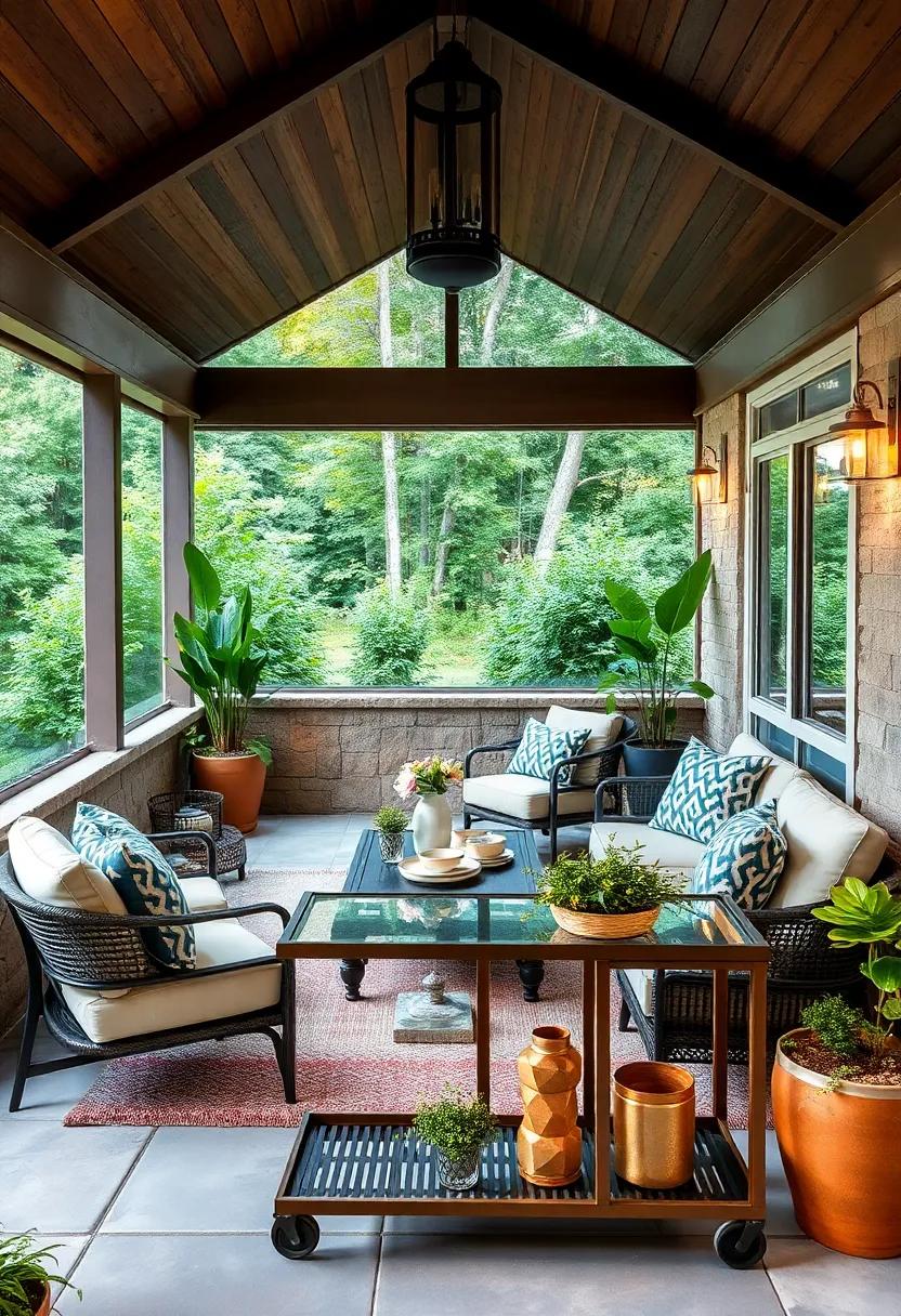 Slim profile bar carts doubling as serving stations⁤ and extra storage