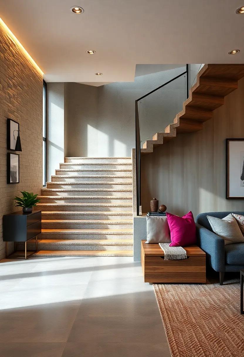 Dual-purpose Stair Drawers with Integrated Seating