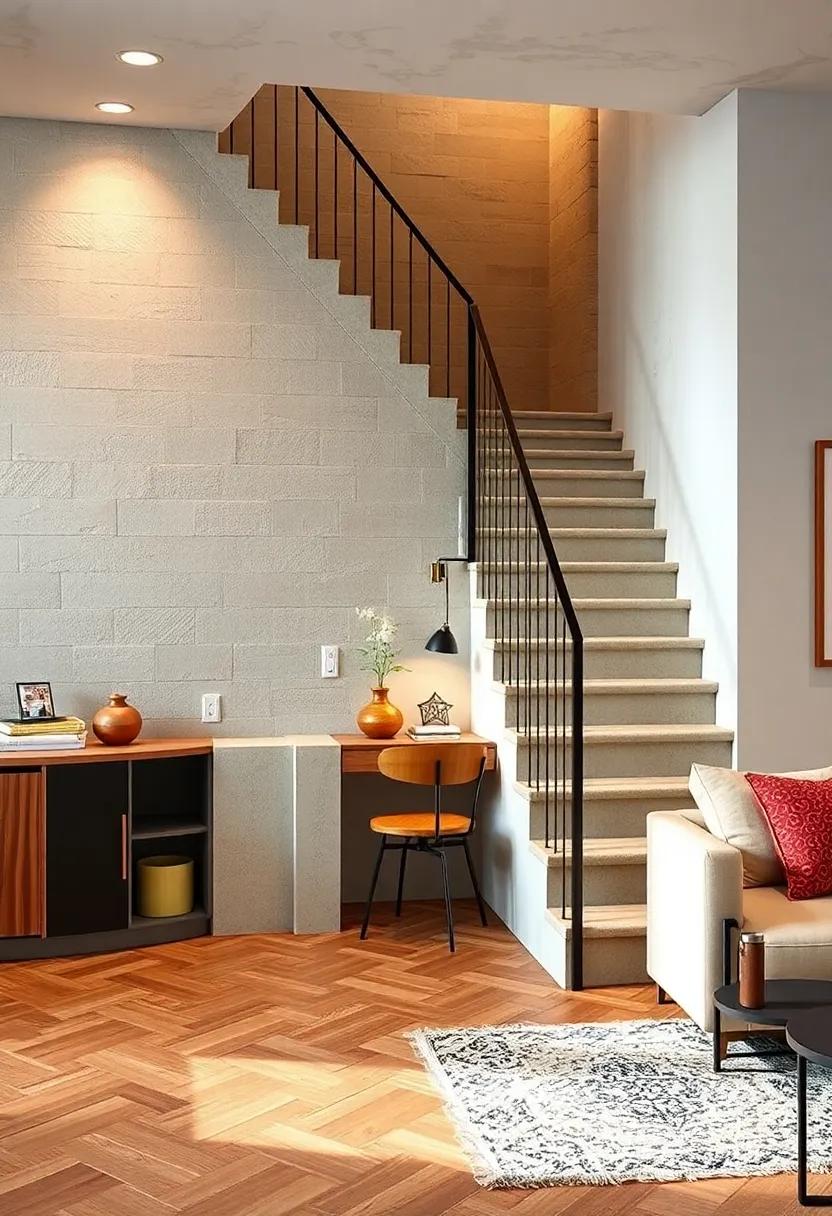 Fold-out Desk Concealed Within Stair ⁣Steps