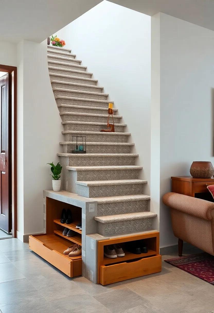 Pull-out Shoe Storage Beneath Each Step